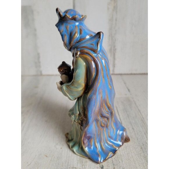 Ceramic nativity scene 3 Kingsman blue figure religious Bible - Picture 5 of 7